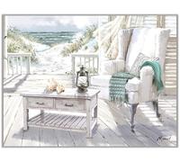 Artko Coastal Scene Canvas Wall Art - 'Sea Whispers' by Richard Macneil - Scenic Beach Themed Picture - Ready to Hang Home Décor - 40cm x 30cm