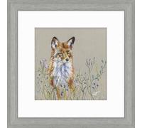 Artko Fox in Wildflowers Framed Print Wall Art - 'Floral Fox' by Louise Luton - Stunning Wildlife Picture - Ready to Hang Home Décor - 35cm x 35cm