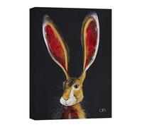 Artko Hare Canvas Print Wall Art - Animal Themed Home Decor - Quinn Russell Artwork - Ready to Hang 'Lewis' Painting - 30 x 40cm
