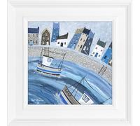 Artko Nautical Harbour Framed Print Wall Art - 'Out for the Catch' by Kerry Shearer - Modern Coastal Picture - Ready to Hang Home Décor - 33cm x 33 cm