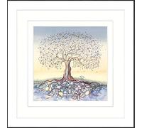 Artko Rabbits & Tree Framed Print Wall Art - 'Tree of Dreams' by Catherine Stephenson - Enchanting Nature Inspired Picture - Ready to Hang Home Décor - 33.5 x 33.5cm