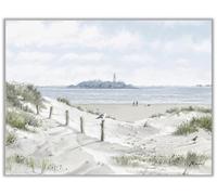 Artko Seascape Canvas Print Wall Art - 'White Sands II' by Richard Macneil - Nautical Themed Artwork - Ready to Hang Home Décor - 30 x 40cm