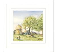 Artko 'The Haystack' Framed Print Wall Art - Rabbit Inspired Artwork by Catherine J Stephenson - Ready to Hang Home Décor - 33.5 x 33.5cm