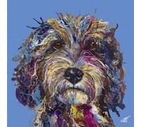 Artko Vibrant Cockapoo Dog Canvas Print Wall Art - Cute Animal Themed Home Decor - Louise Luton Artwork - Ready to Hang 'Cockapoo' Painting - 30 x 30cm