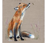 Artko Wildlife Canvas Wall Art - 'Fox and the Bee' by Louise Luton - Charming Animal Print - Ready to Hang Home Décor - 30cm x 30 cm