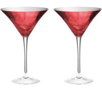 Artland Alpine Red Decorative Martini Glasses 250Ml - Set Of 2