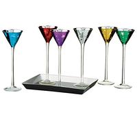 ARTLAND Glass 7 Piece Shooting Stars Liqueur Set-Cone, Multi/Coloured, 6 x 6 x 18 cm