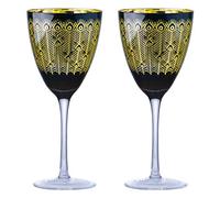 ARTLAND - Midnight Peacock Champagne Flutes - Gold & Black - Set of 2-200ml Capacity Per Glass - Perfect Idea for Gifting