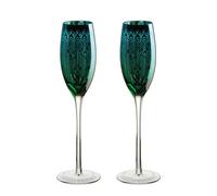 Artland Peacock Set Of 2 Champagne Flutes
