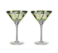 Artland Tropical Leaves Martini Cocktail Glass Glasses Set of 2 250ml