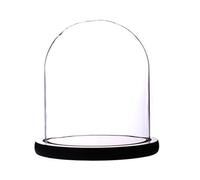 Artlass Glass Cloche Bell Jar Display Dome with Black Wooden Base 6" x 7"