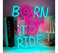 Artlast Born to Ride Neon Sign Dimmable USB Neon Sign for Wall Pink & Blue Bicycle LED Light for Dorm Bar Club Game Room Unique Gift for Cyclists