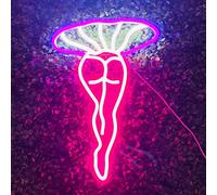 Artlast Lady Mushroom Neon Sign LED Night Lights USB Connected Sign for Man Cave Home Bar Bedroom Wall Decor Party Art Decoration Gift for Her (Purple, 10.43" X 15.75", Acrylic)