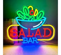 Artlast Salad Bar Neon Sign for Wall Decor LED Salad Neon Lights for Home Bar Kitchen Restaurant Buffet Vegan Fresh Vegetables Cafe Party Decoration