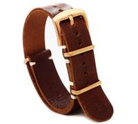 ArtLeatherCraft NATO Watch Strap Zulu Band Leather Military Oiled Long Brown Whiskey Canvas Stylish Stainless Steel Buckle Choose Size 18mm 20mm 22mm 24mm (20mm, Pink-gold)