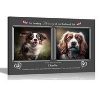 Artley Prints - 2 Photos Black Personalised Memorial Canvas Prints | Framed Pictures Wall Hanging | Remembrance Sympathy Gift | Pets, Birds, Cats, Dogs, Rabbits 40 x 30cm (16 x 12 in) A3