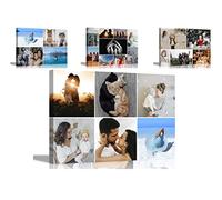 Artley Prints 6 Photo Square Collage Custom Canvas Art Prints Framed Personalised Photos on Canvas Wall Hanging Decor Family Baby Pictures 51 x 35cm (20 x 14 inches)