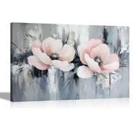 Artley Prints - Abstract Graffiti Style Pink FlowersCanvas Prints Home Office Conservatory Nature Wall Art Pictures Ready to Hang 51 x 35cm (20 x 14 inches)