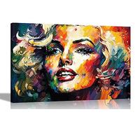 Artley Prints - Abstract Marilyn Monroe Painting Contemporary Canvas Wall Art Prints for Vibrant Living Room Décor Colourful Pictures 40 x 30cm (16 x 12 inches) A3