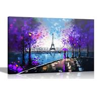 Artley Prints - Alone in Paris Purple Extra Large Abstract Canvas Wall Art: Colourful Prints for Living Room - Ready to Hang 101 x 76cm (40 x 30 inches)