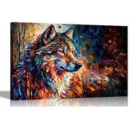 Artley Prints - Beautiful Abstract Wolf Canvas Wall Art | Framed Pictures for Living Room, Bedroom | Modern Prints Artwork for Hanging Extra Large 101 x 76cm (40 x 30 inches)
