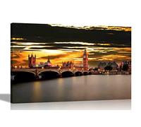 Artley Prints Big Ben at Dawn London Canvas Prints City Wall Art Pictures Home Office Decor Framed Posters Cityscape Artwork Large 76 x 50cm (30 x 20 inches)