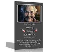 Artley Prints - Black Custom Memorial Canvas Prints | Sympathy Framed Pictures Wall Hanging Remembrance Tribute Gift | Mum, Grandmum, Daughter, Sister, Wife 51 x 35cm (20 x 14 in)