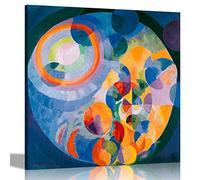 Artley Prints - Circular Forms: Sun and Moon by Robert Delaunay Canvas Wall Art l Modern Square Prints | Abstract Artwork for Living Room Bedroom 60 x 60cm (24 x 24 inches)