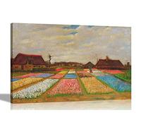 Artley Prints Flower Bed's in Holland By Vincent Van Gogh Canvas Wall Art l Ready to Hang l Landscape Pictures l Landscape Artwork Extra Large 101 x 76cm (40 x 30 inches)