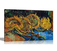 Artley Prints Four Withered Sunflowers by Vincent Van Gogh Canvas Pictures | Framed Floral Abstract Prints | Botanical Artwork Home Decor 86 x 61cm (34 x 24 inches) A1