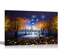 Artley Prints - Harmony of Paris Yellow Canvas Art Pictures for Wall Home Decor Hanging Prints Abstract Artwork for Living Room 76 x 50cm (30 x 20 inches)