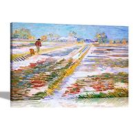Artley Prints Landscape with Snow by Van Gogh Canvas Wall Art Prints | Modern Framed Artwork | Abstract Pictures Ready to Hang 51 x 35cm (20 x 14 inches)