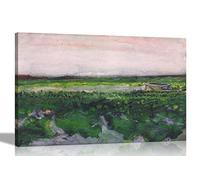 Artley Prints Landscape with Wheel Barrow by Vincent Van Gogh Canvas Wall Art | Abstract Pictures, Modern Artwork Prints Oil Painting Reproduction 30 x 20cm (12 x 8 inches) A4