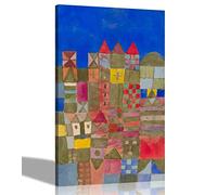Artley Prints - Marjamshausen by Paul Klee Canvas Wall Art Pictures | Framed Prints for Living Room, Bedroom Office | Hanging Artwork 76 x 50cm (30 x 20 inches)