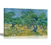 Artley Prints Olive Grove in Summer By Vincent Van Gogh Canvas Wall Art l Ready to Hang l Landscape Pictures for Decoration l Landscape Artwork 51 x 35cm (20 x 14 inches)