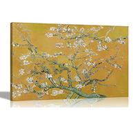 Artley Prints Orange Almond Blossom by Vincent Van Gogh Canvas Wall Art Prints l Landscape Framed Pictures for Living Room, Office, Bedroom Artwork Extra Large 101 x 76cm (40 x 30 inches)