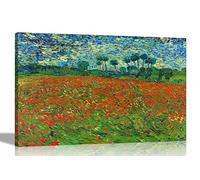 Artley Prints Poppy Field By Vincent Van Gogh Canvas Wall Art l Ready to Hang l Landscape Pictures for Decoration l Abstract Artwork Large 76 x 50cm (30 x 20 inches)