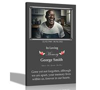 Artley Prints - Portrait Black Personalised Remembrance Canvas Wall Art | Custom Framed Memorial and Funeral Pictures for Grandad, Dad, Husband, Son 60 x 40cm (24 x 16 in) A2