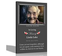 Artley Prints - Portrait Black Personalised Remembrance Canvas Wall Art | Custom Framed Memorial and Funeral Pictures for Mum, Grandmum, Daughter, Sister 30 x 20cm (12 x 8 in) A4