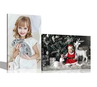 Artley Prints Portrait Personalised Canvas Prints Custom Photos on Canvas Wall Art Pets, Baby, Wedding Pictures 60 x 40cm (24 x 16 inches) A2