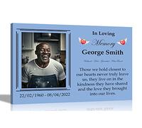 Artley Prints - Premium Customised Memorial Canvas Pictures with Quote | Blue Wall Art for Sympathy and Remembrance Prints for Grandad, Dad, Husband Friend 51 x 35cm (20 x 14 in)