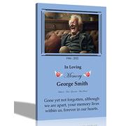 Artley Prints - Premium Personalised Memorial Canvas Pictures with Quote | Blue Wall Art for Funeral and Remembrance Prints for Grandad, Dad, Husband, Son 60 x 40cm (24 x 16 in) A2
