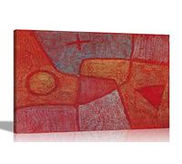 Artley Prints - Red Expressionism by Paul Klee Canvas Wall Art Pictures | Home Decor Modern Artwork Ready to Hang | Home Living Room Prints Extra Large 101 x 76cm (40 x 30 inches)