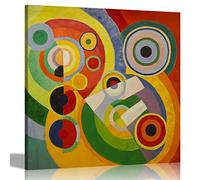Artley Prints - Rhythm: Joy of Living by Robert Delaunay Canvas Wall Art Home Decor | Abstract Pictures for Living Room, Bedroom, Office 86 x 86 cm (34 x 34 inches)