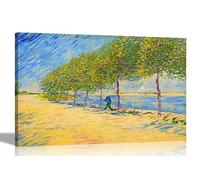 Artley Prints Road Along the Seine near Asnieres by Van Gogh Canvas Wall Art Prints | Modern Framed Artwork | Abstract Pictures Ready to Hang 51 x 35cm (20 x 14 inches)