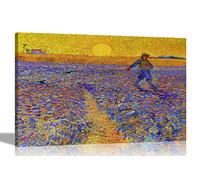 Artley Prints Sower at Sunset by Vincent Van Gogh Canvas Wall Art l Modern Landscape Prints | Abstract Artwork for Living Room Bedroom 40 x 30cm (16 x 12 inches) A3