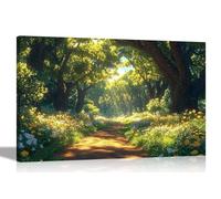 Artley Prints - Summer Forest Blooming Flowers Framed Canvas Pictures For Living Room Bedroom Landscape Wall Art Prints Home 30 x 20cm (12 x 8 inches) A4