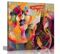 Artley Prints - Sun, Tower, Airplane by Robert Delaunay Canvas Wall Art Prints | Home Decor Contemporary Moden Pictures Abstract for Living Room, Bedroom, Office 60 x 60cm (24 x 24 inches)