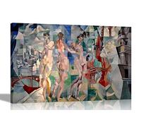 Artley Prints - The City of Paris Red Tower by Robert Delaunay Canvas Wall Art Prints | Framed Pictures for Living Room, Office, Bedroom, Lounge | Ready to Hang 86 x 61cm (34 x 24 inches) A1