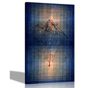 Artley Prints - The Dance of the Moth by Paul Klee Canvas Wall Art | Framed Pictures for Living Room, Office, Bedroom | Expressionism Prints Ready to Hang 30 x 20cm (12 x 8 inches) A4